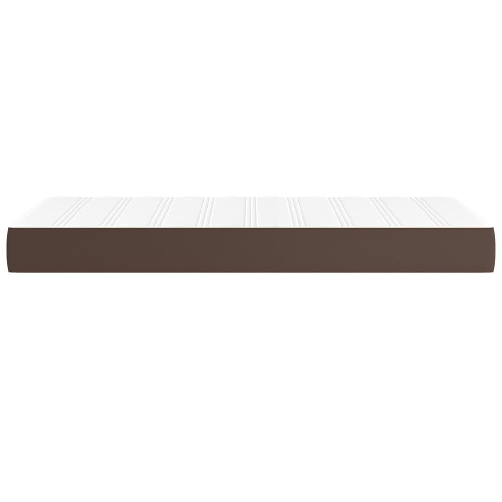 Pocket spring mattress brown 100x200x20 cm artificial leather