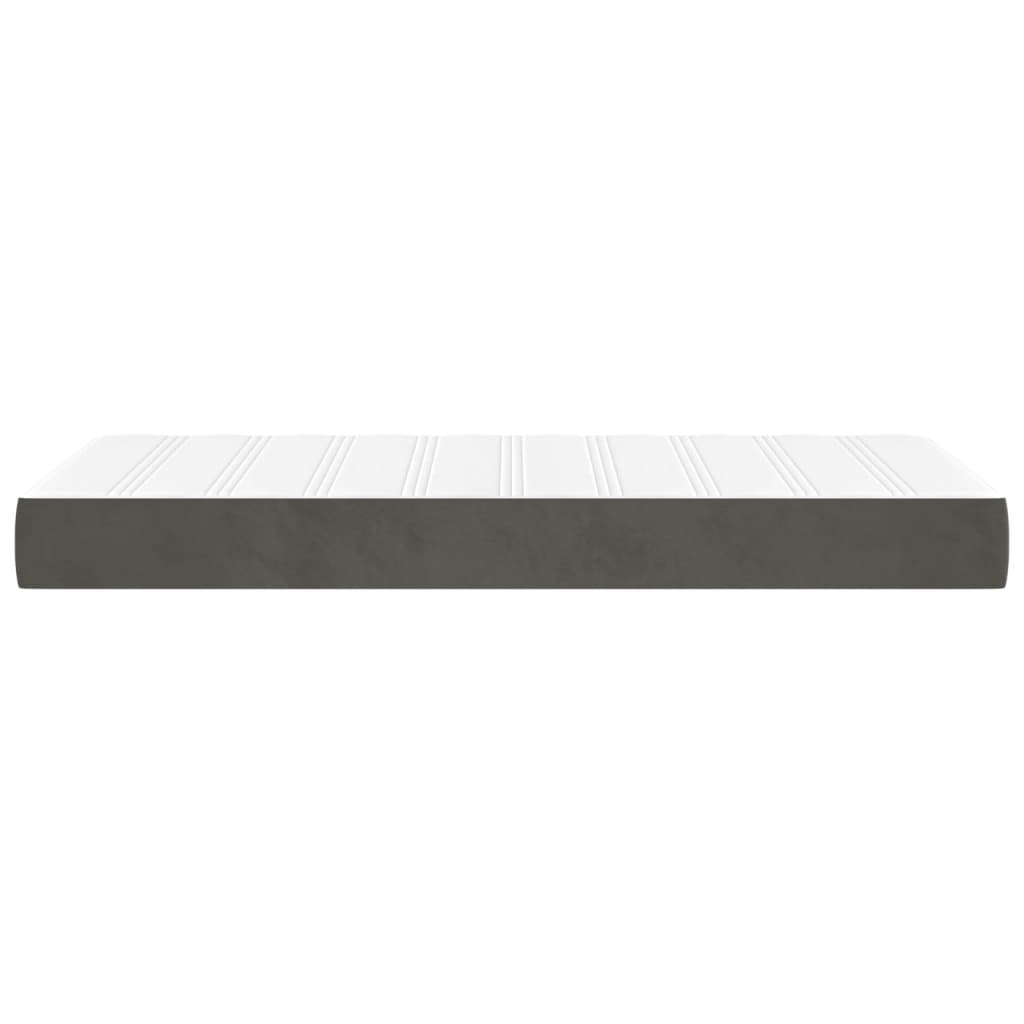 Matelas à ressorts ensachés gris foncé 100x200x20 cm velours