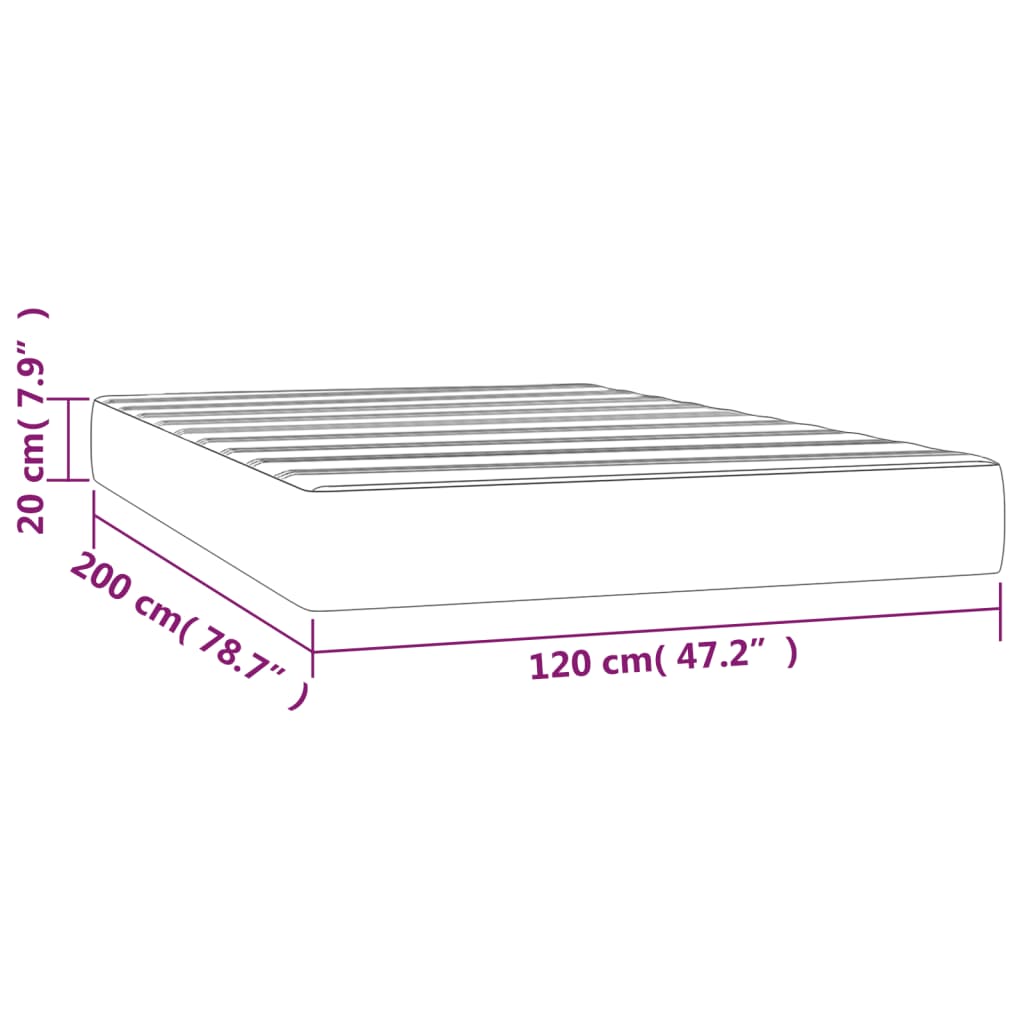 Pocket spring mattress light grey 120x200x20 cm fabric