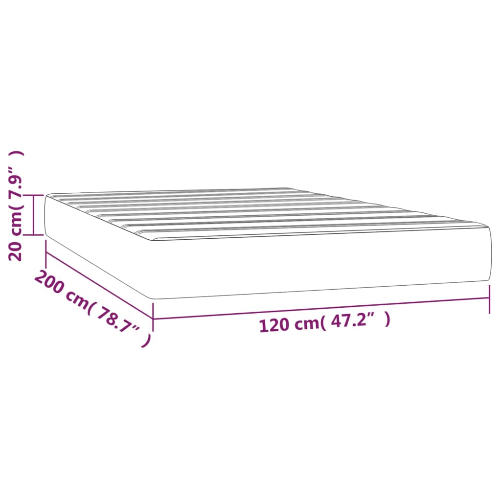 Pocket spring mattress black 120x200x20 cm artificial leather