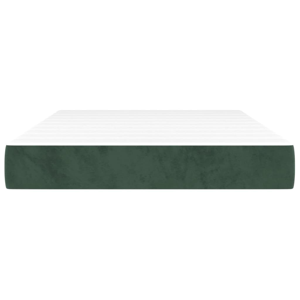Pocket spring mattress dark green 120x200x20 cm velvet
