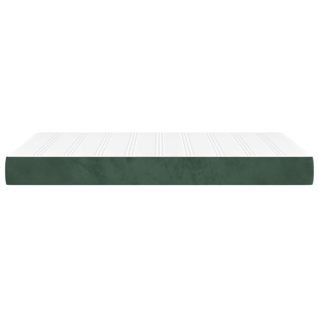 Pocket spring mattress dark green 120x200x20 cm velvet