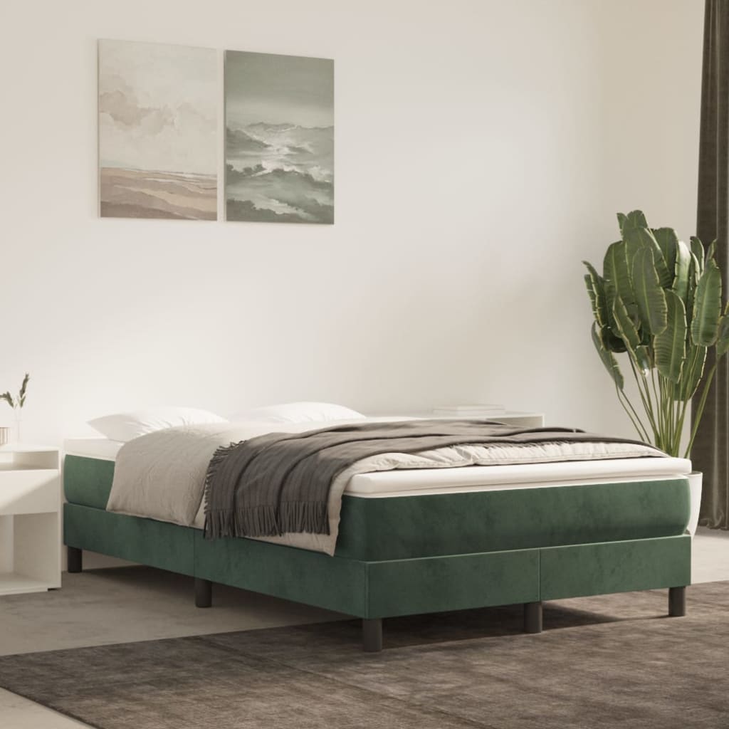 Pocket spring mattress dark green 120x200x20 cm velvet