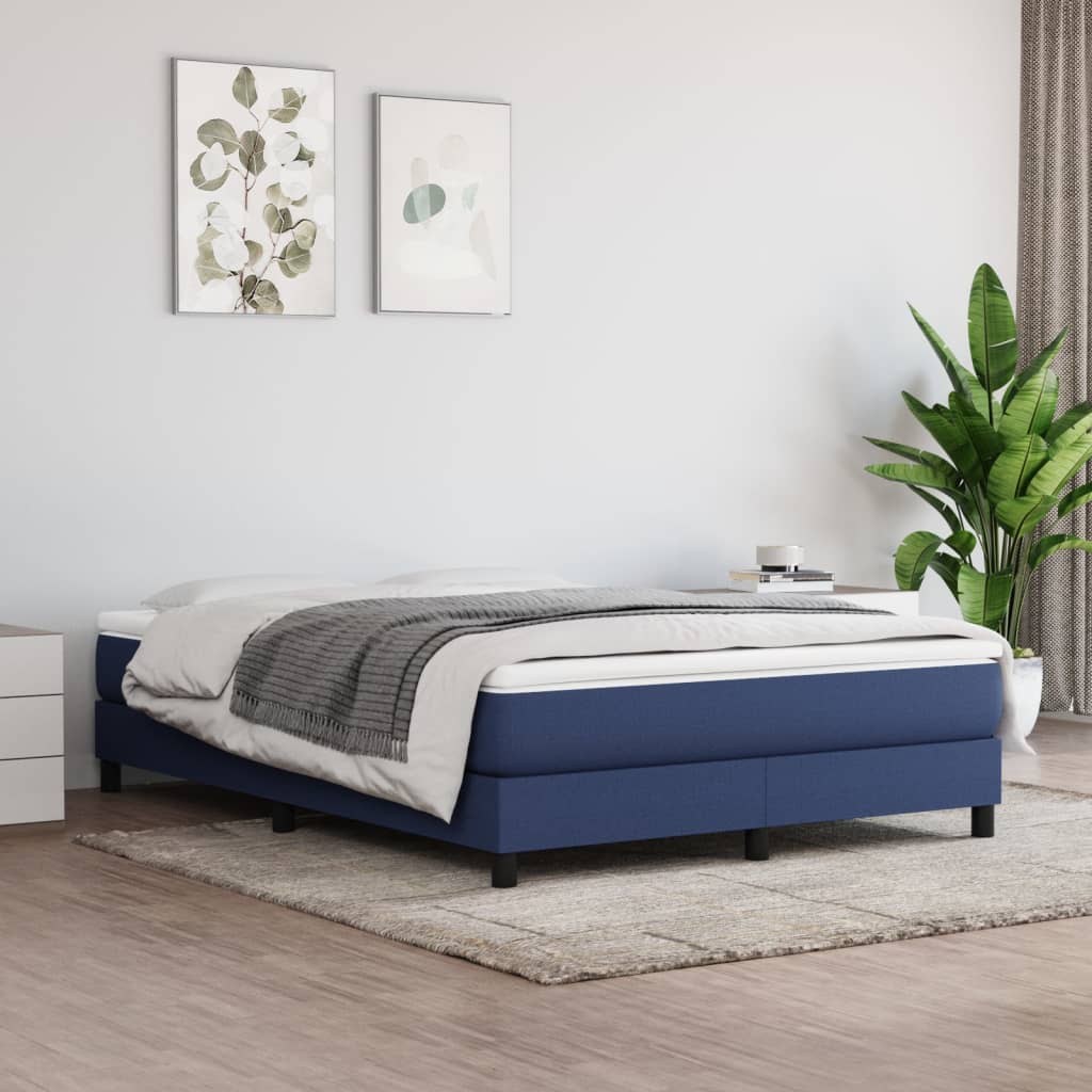 Pocket spring mattress blue 140x190x20 cm fabric