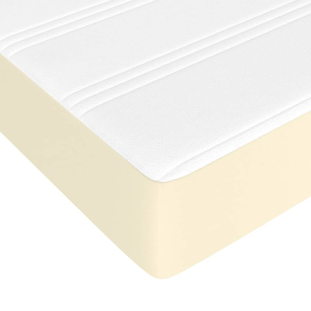 Pocket spring mattress cream 140x200x20 cm artificial leather