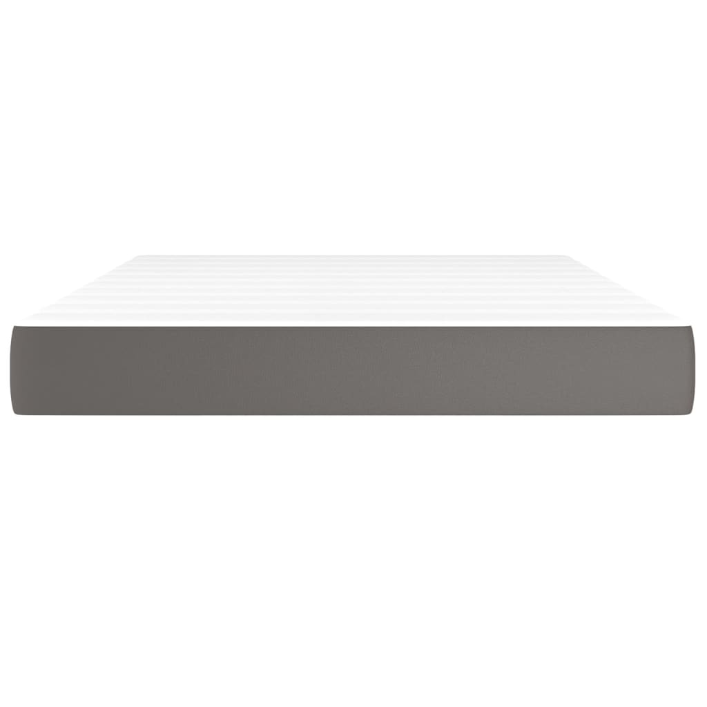 Pocket spring mattress grey 140x200x20 cm artificial leather