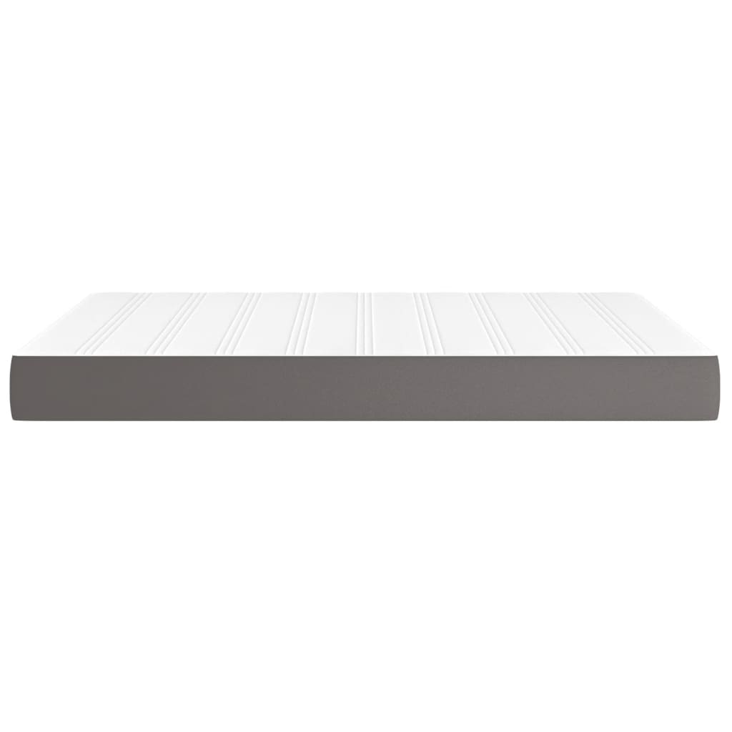 Pocket spring mattress grey 140x200x20 cm artificial leather