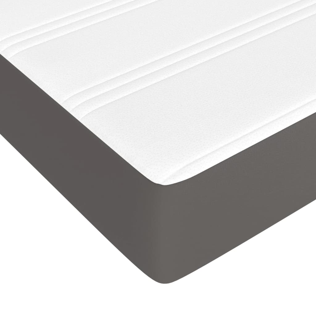 Pocket spring mattress grey 140x200x20 cm artificial leather
