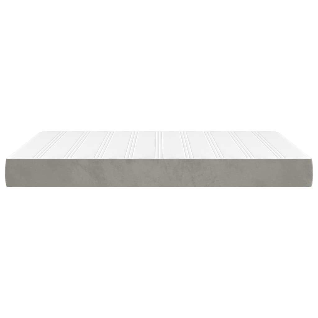 Pocket spring mattress light grey 140x200x20 cm velvet