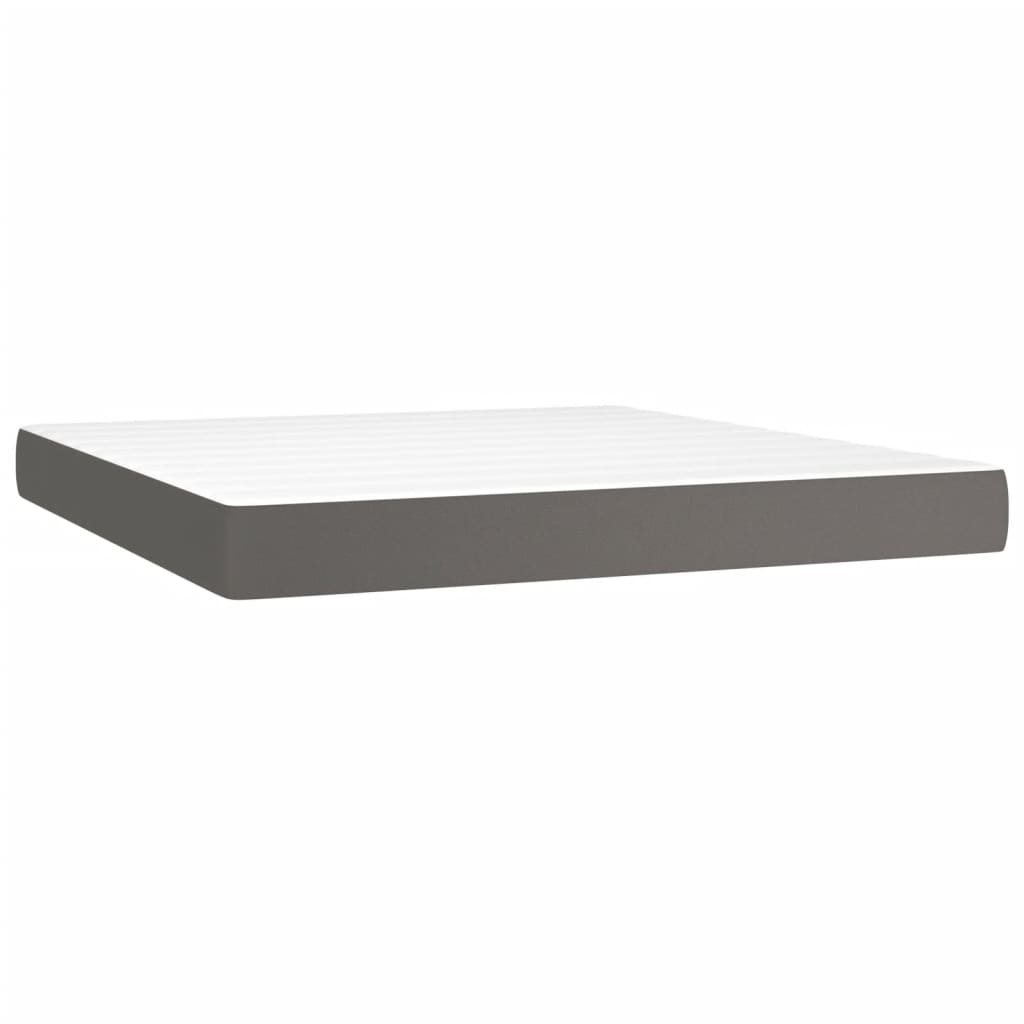 Pocket spring mattress grey 160x200x20 cm artificial leather