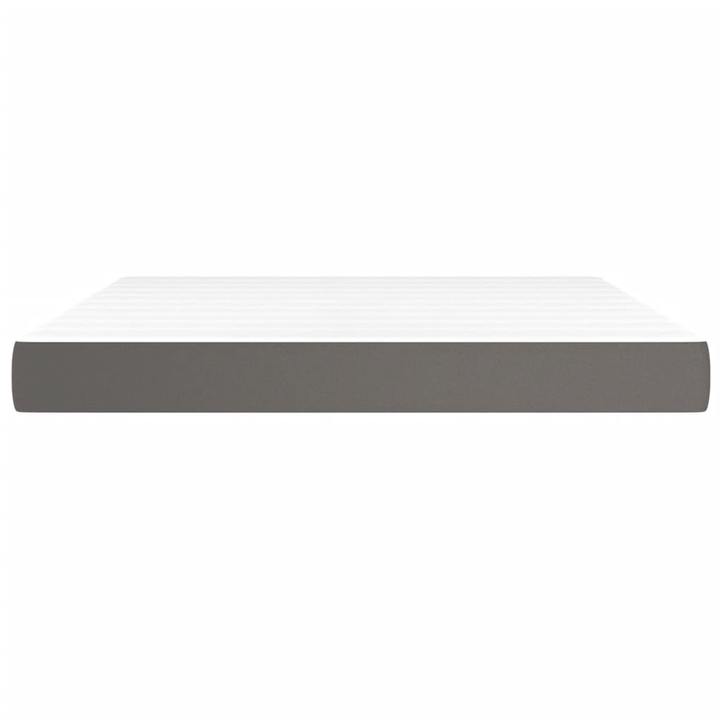 Pocket spring mattress grey 160x200x20 cm artificial leather