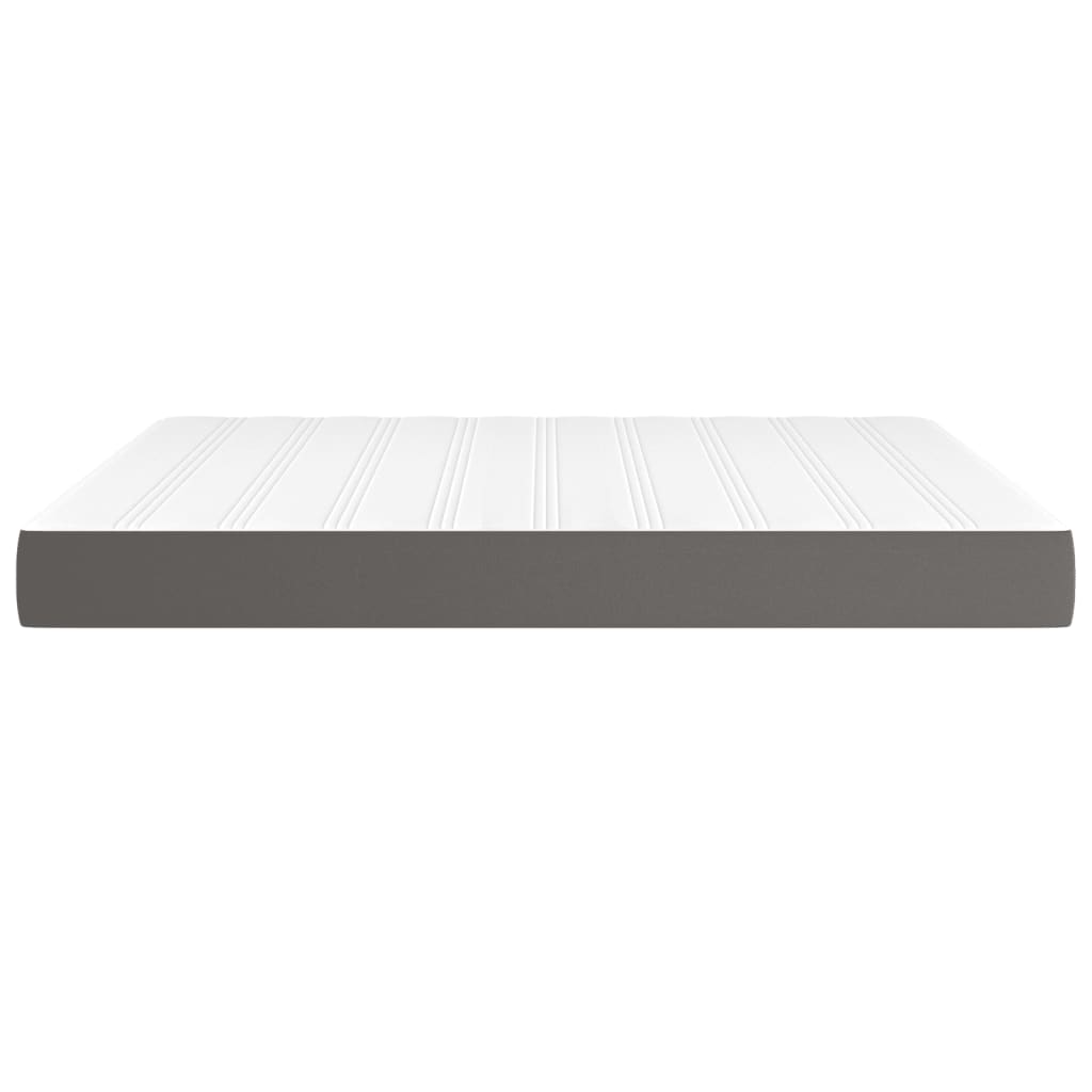 Pocket spring mattress grey 160x200x20 cm artificial leather
