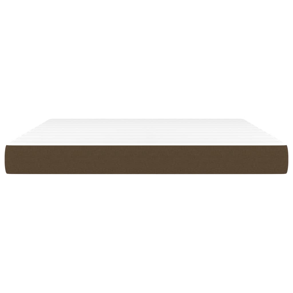 Pocket spring mattress dark brown 180x200x20 cm fabric