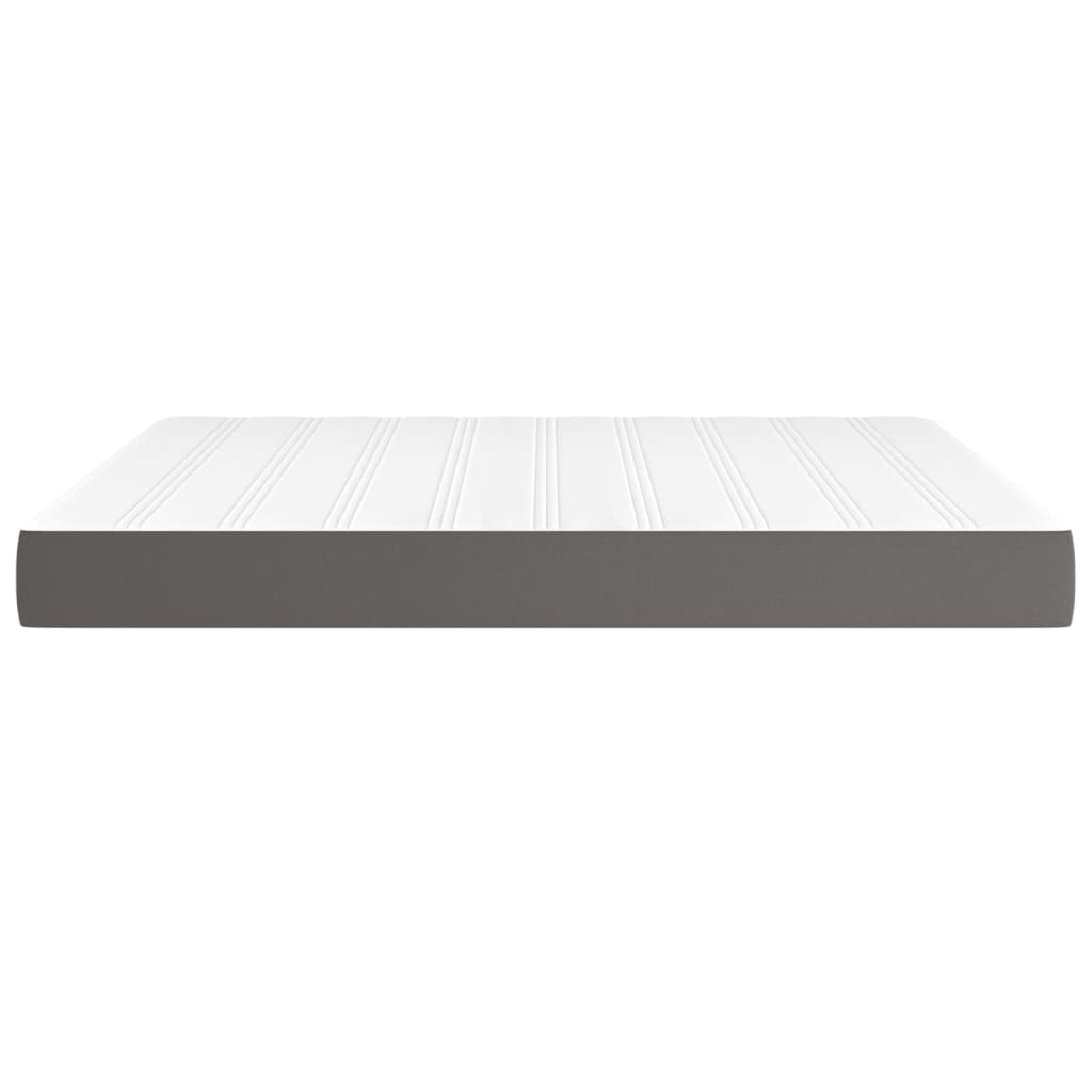 Matelas à ressorts ensachés gris 180x200x20 cm cuir artificiel