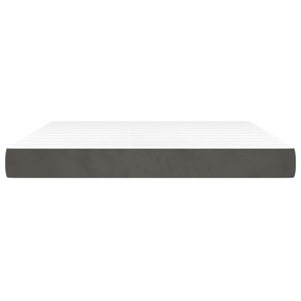 Pocket spring mattress dark grey 180x200x20 cm velvet