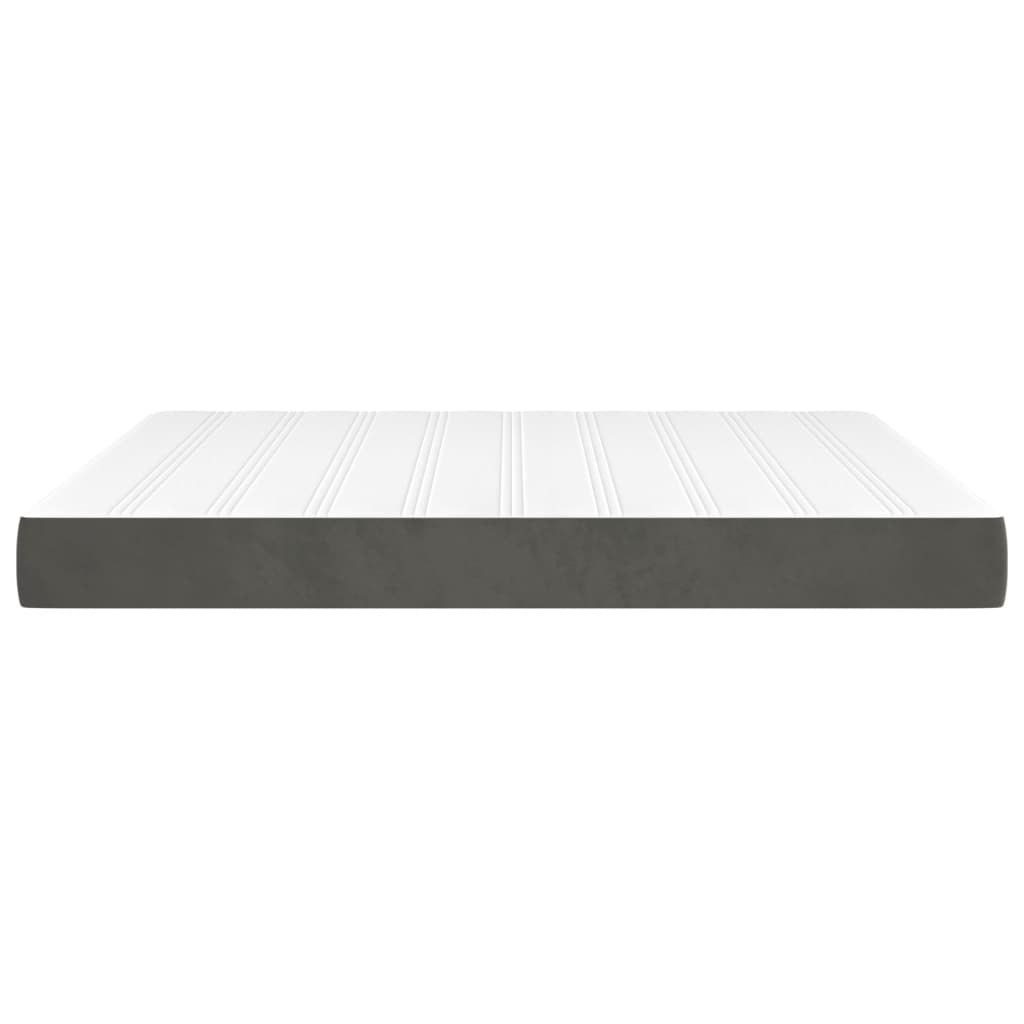 Pocket spring mattress dark grey 180x200x20 cm velvet