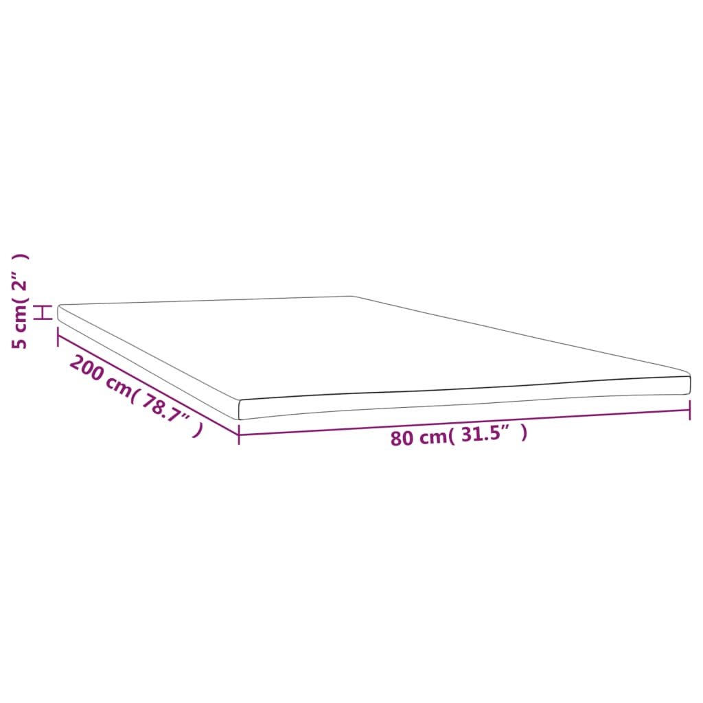 Surmatelas 80x200x5 cm