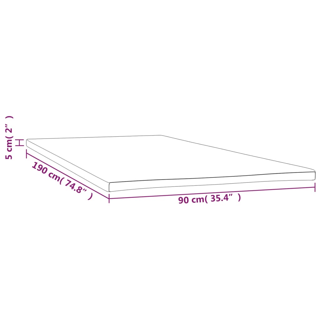Surmatelas 90x190x5 cm