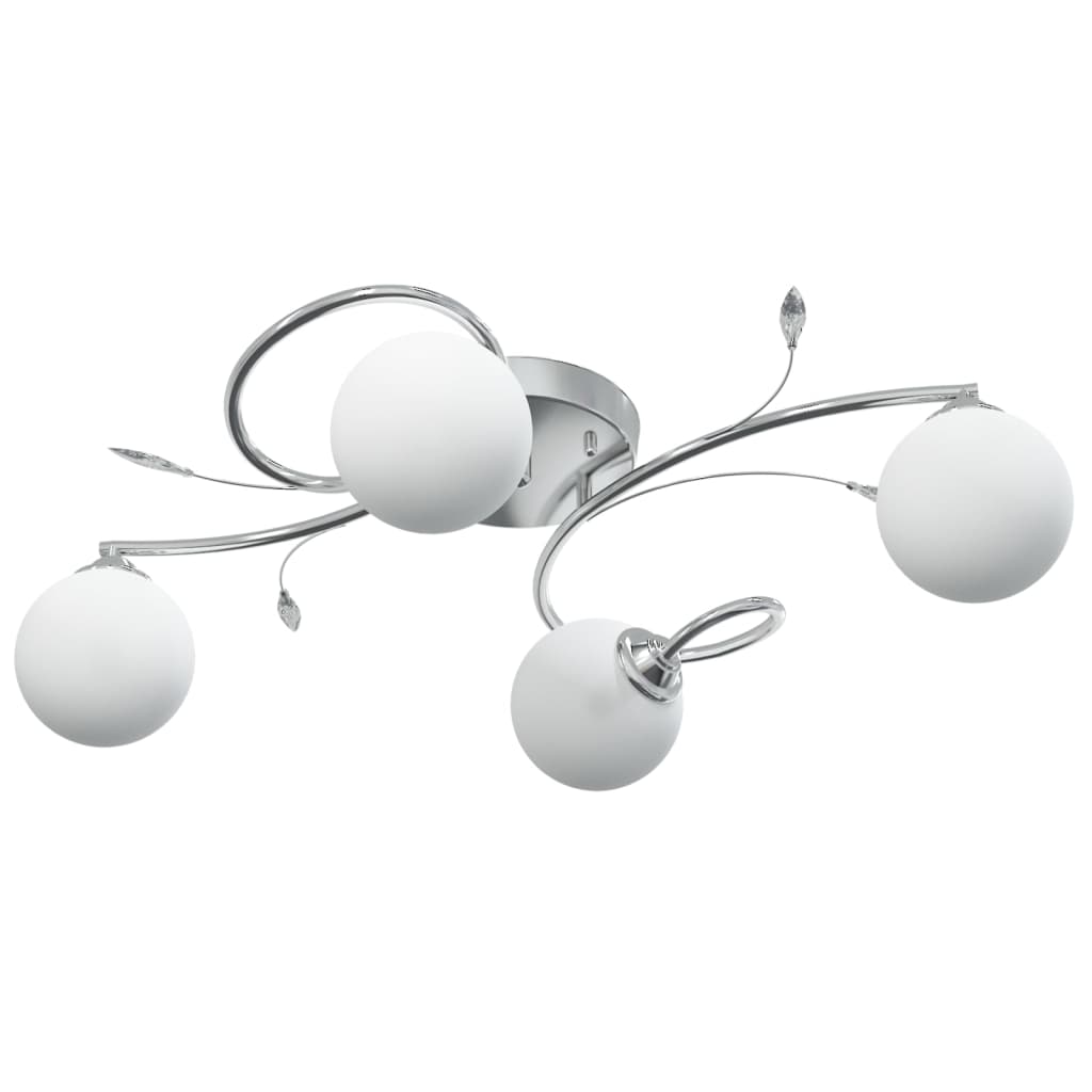 Ceiling light with round glass shades for 4 G9 LED bulbs
