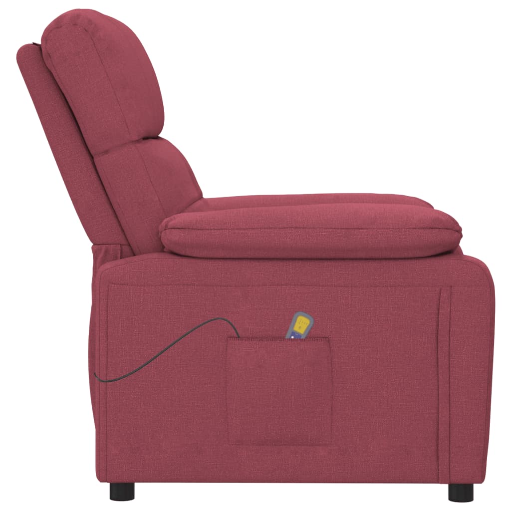 Fauteuil de massage tissu rouge vin