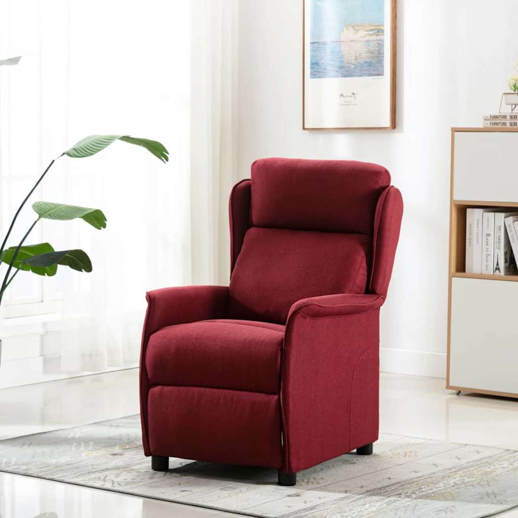 Massagesessel mit Kissen Wein 67.5 x 93.5 x 101.5 cm Stoff