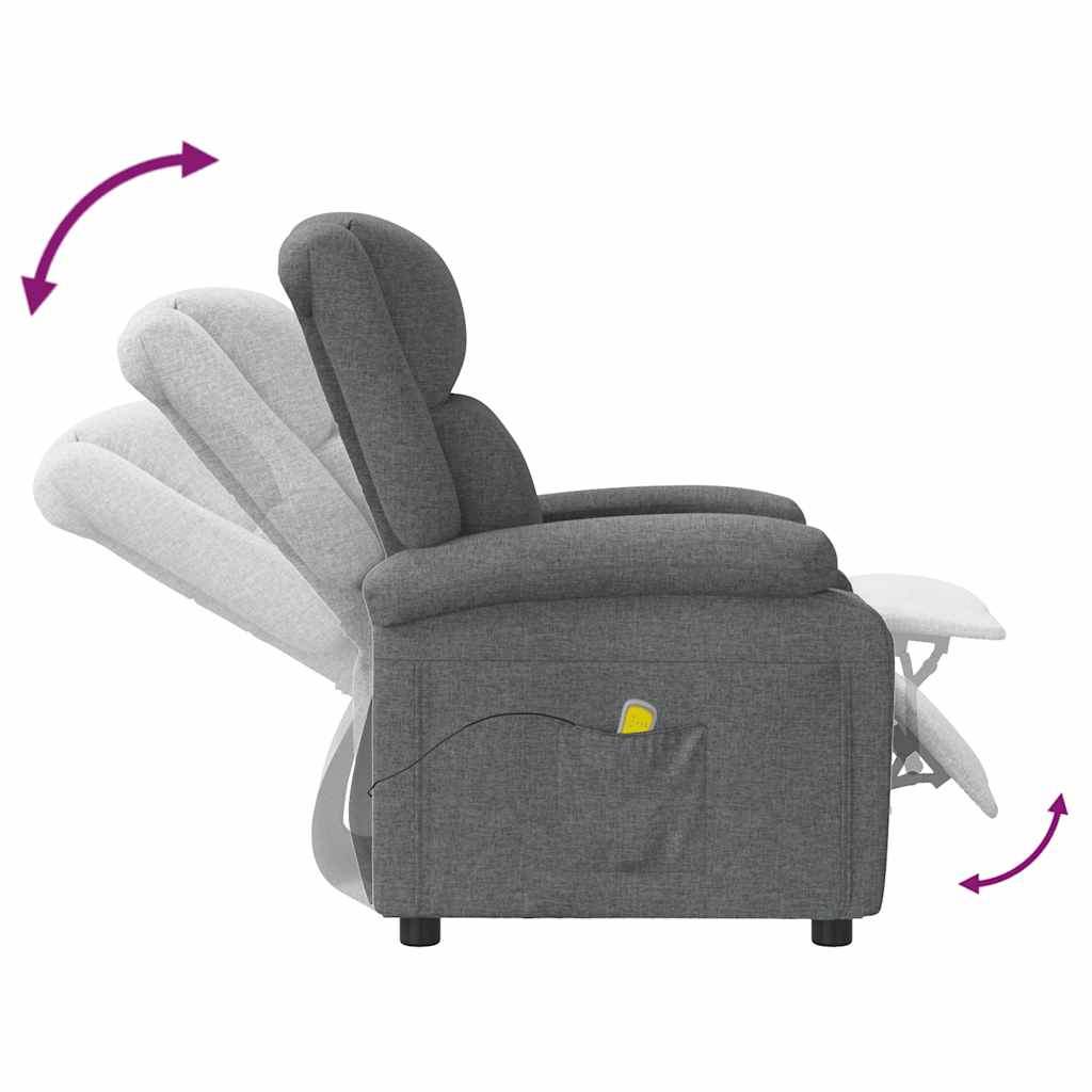 Fauteuil de massage tissu gris foncé