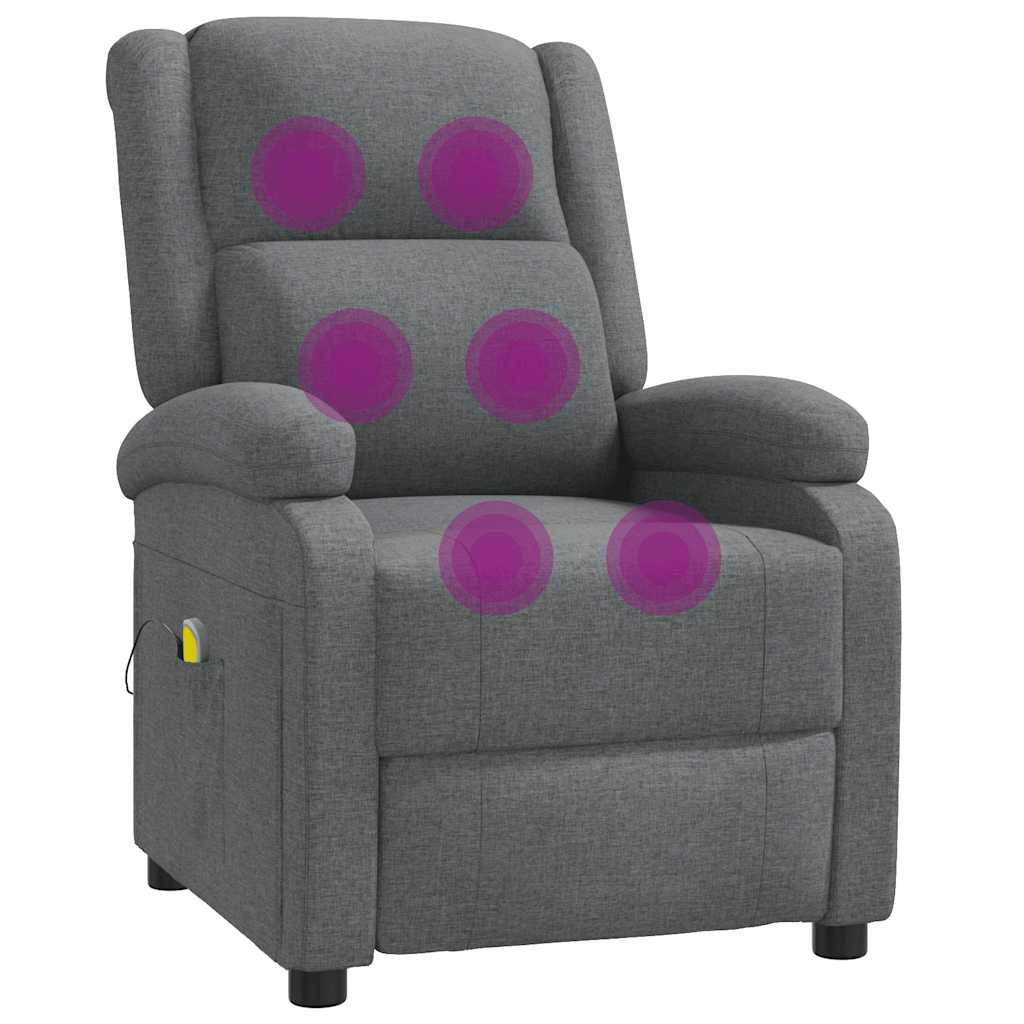 Fauteuil de massage tissu gris foncé