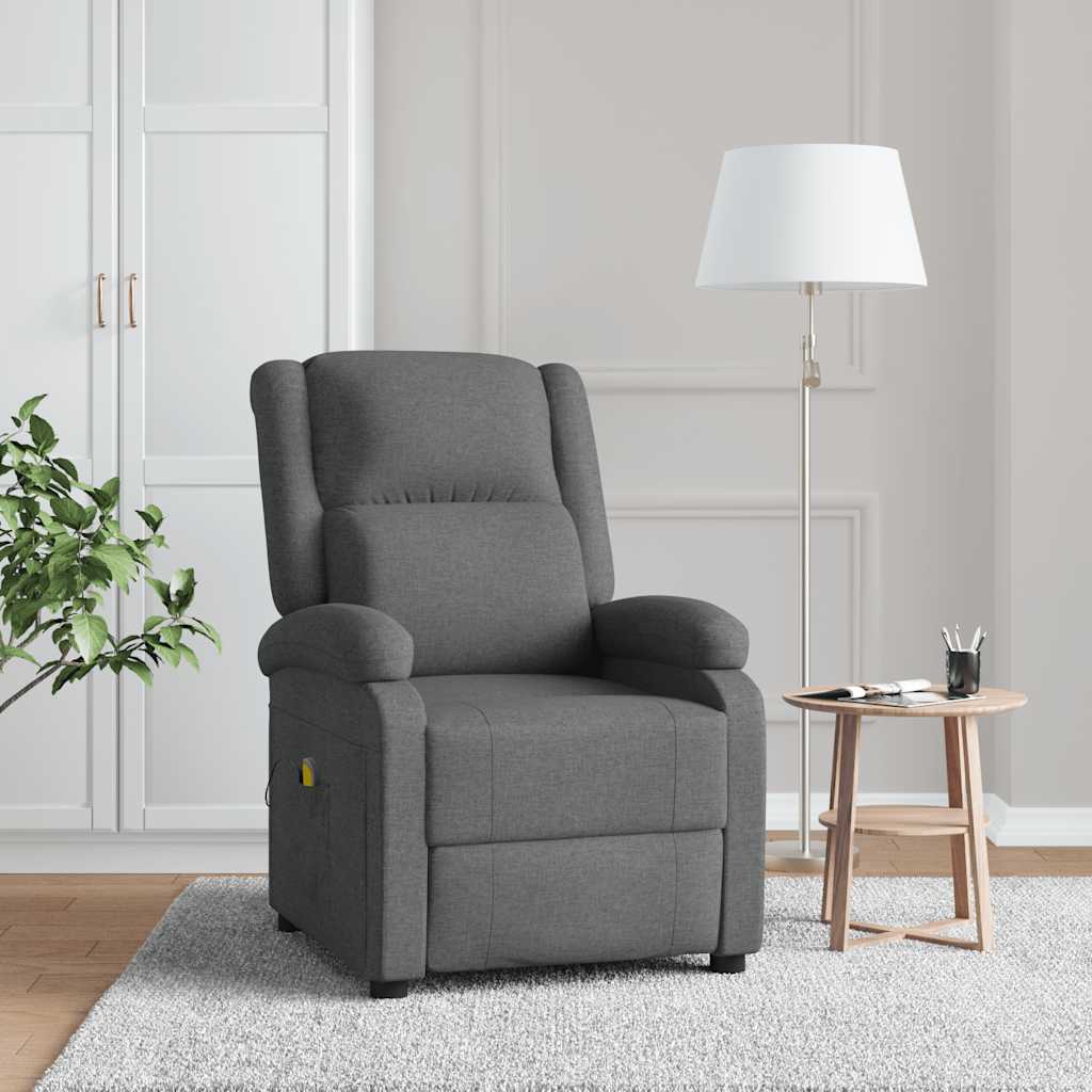 Fauteuil de massage tissu gris foncé