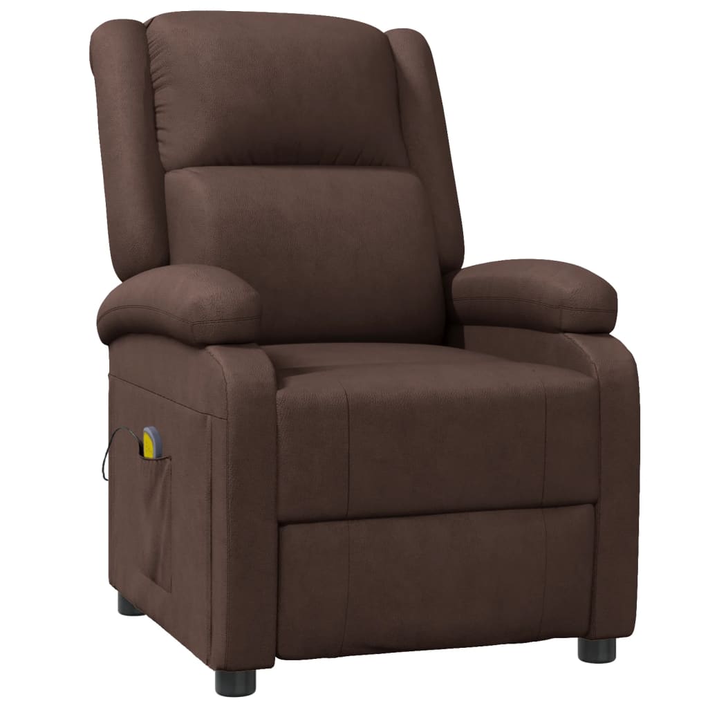Fauteuil de massage simili cuir marron