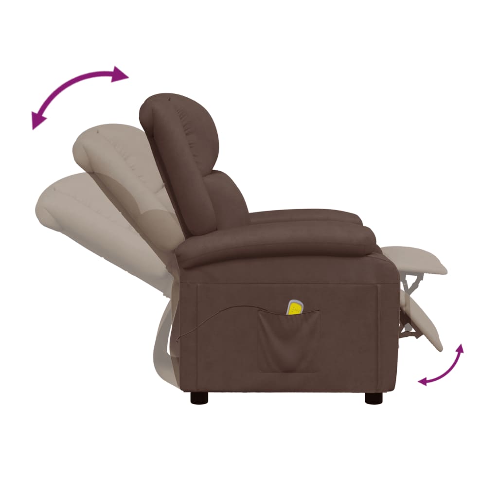 Fauteuil de massage simili cuir marron