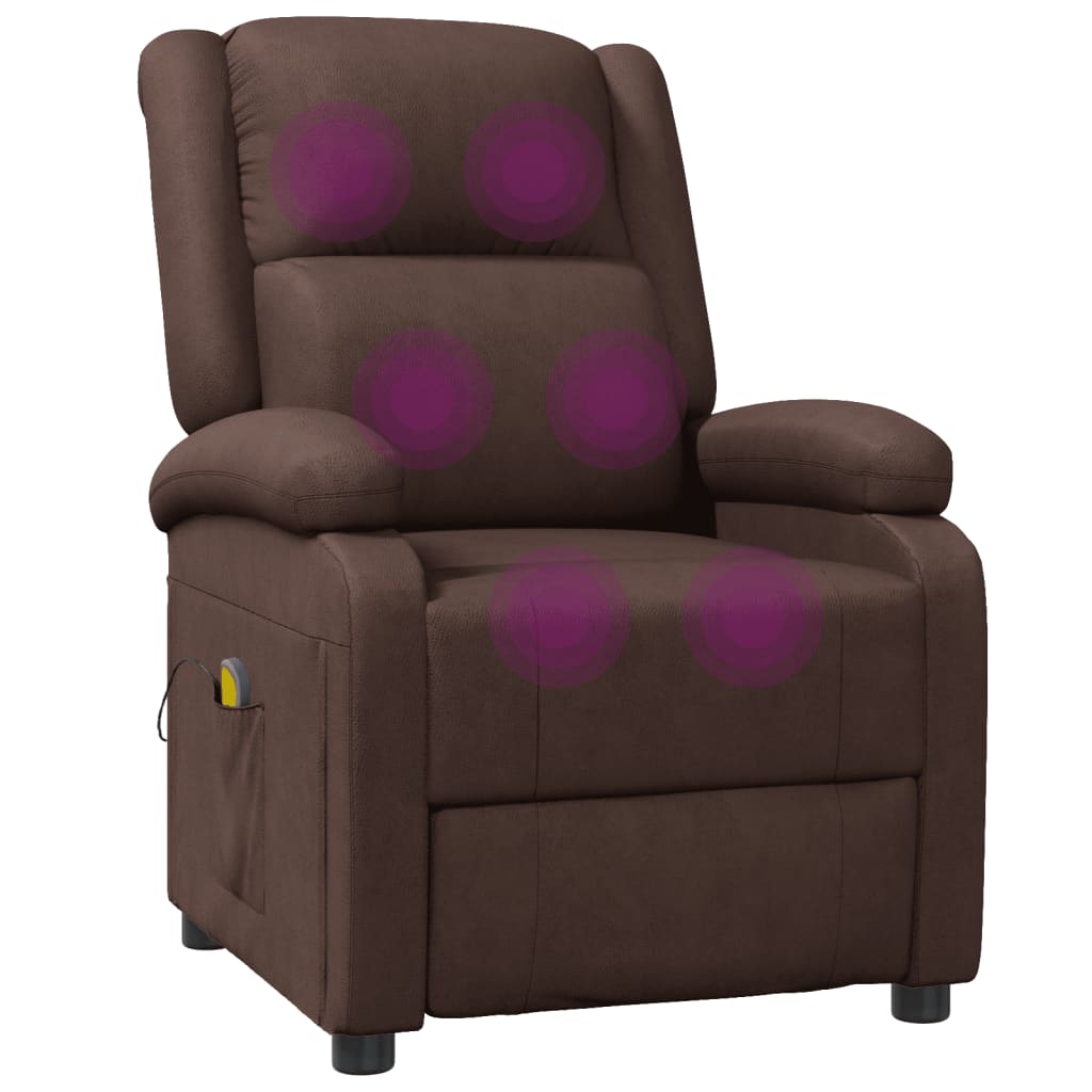 Fauteuil de massage simili cuir marron