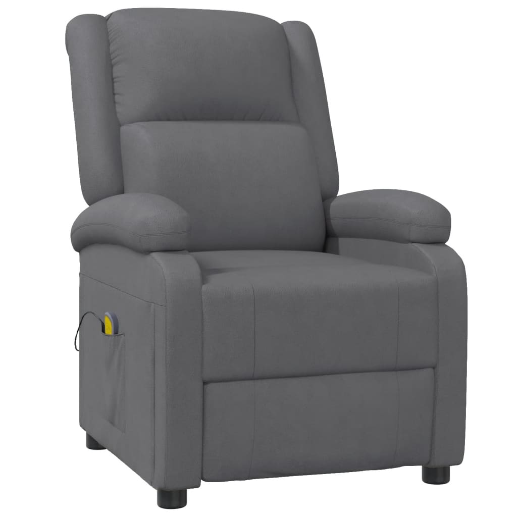 Fauteuil de massage en cuir artificiel anthracite