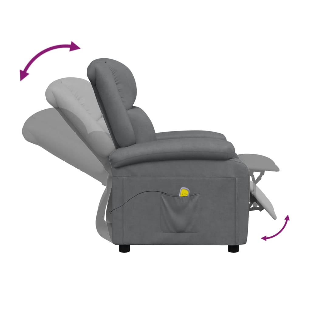 Fauteuil de massage en cuir artificiel anthracite