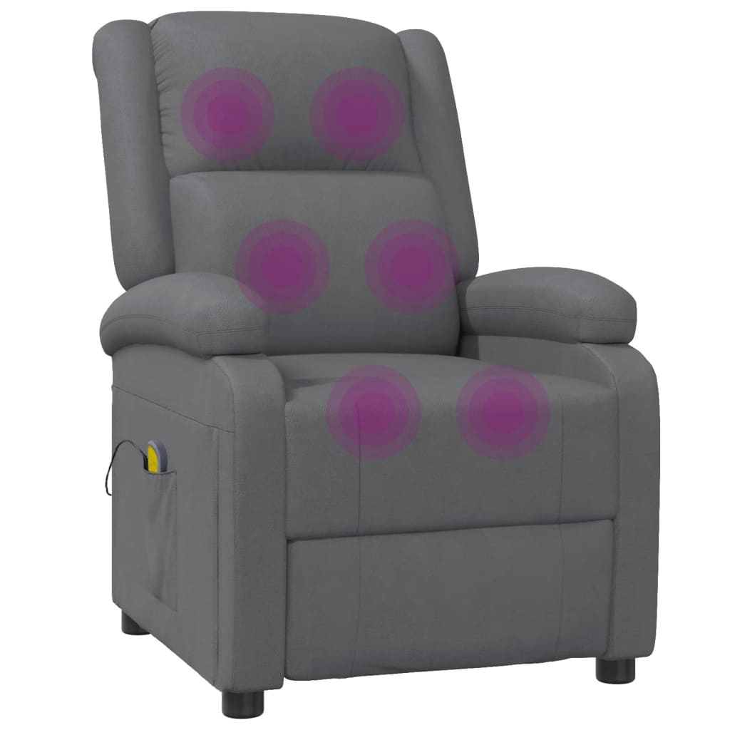 Fauteuil de massage en cuir artificiel anthracite