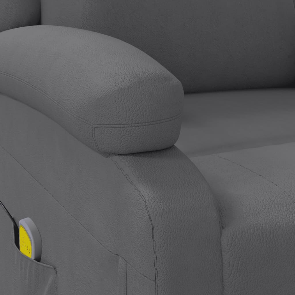 Fauteuil de massage en cuir artificiel anthracite