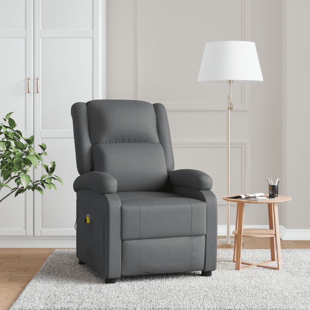 Fauteuil de massage en cuir artificiel anthracite