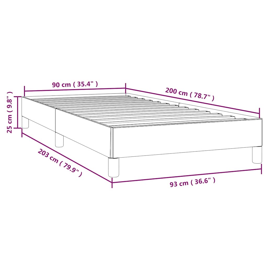 Bettgestell Schwarz 90x200 cm Kunstleder