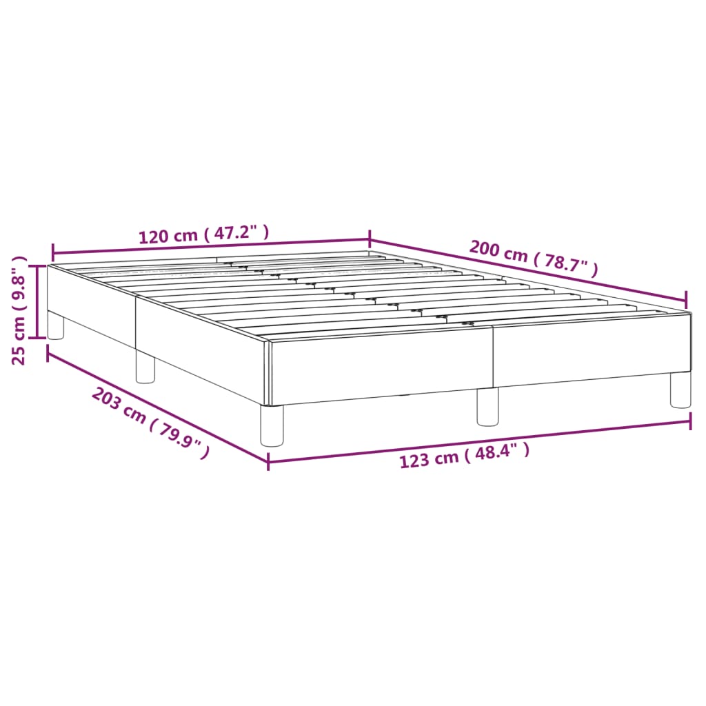 Bed frame grey 120x200 cm artificial leather