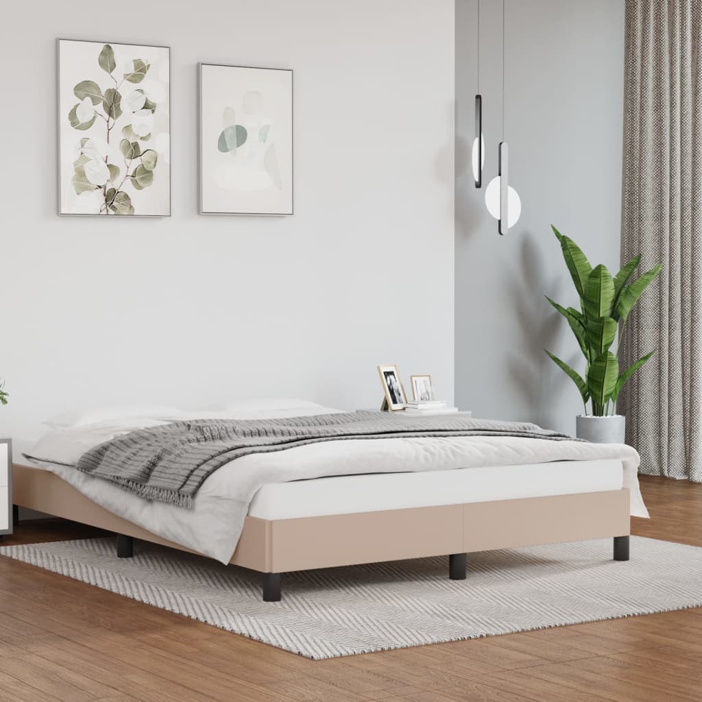 Bed frame cappuccino brown 140x200 cm artificial leather