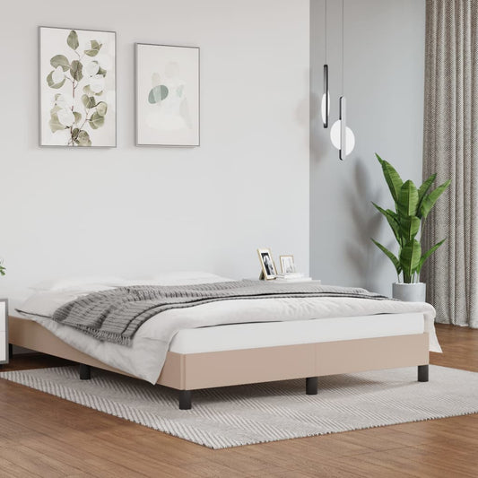 Bed frame cappuccino brown 140x200 cm artificial leather