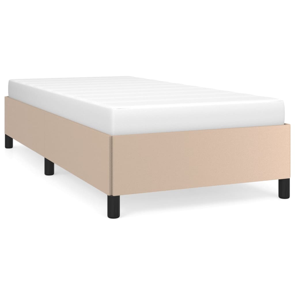 Bed frame cappuccino brown 100x200 cm artificial leather