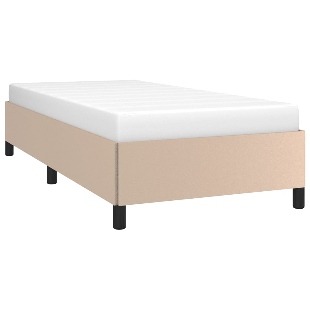 Bed frame cappuccino brown 100x200 cm artificial leather
