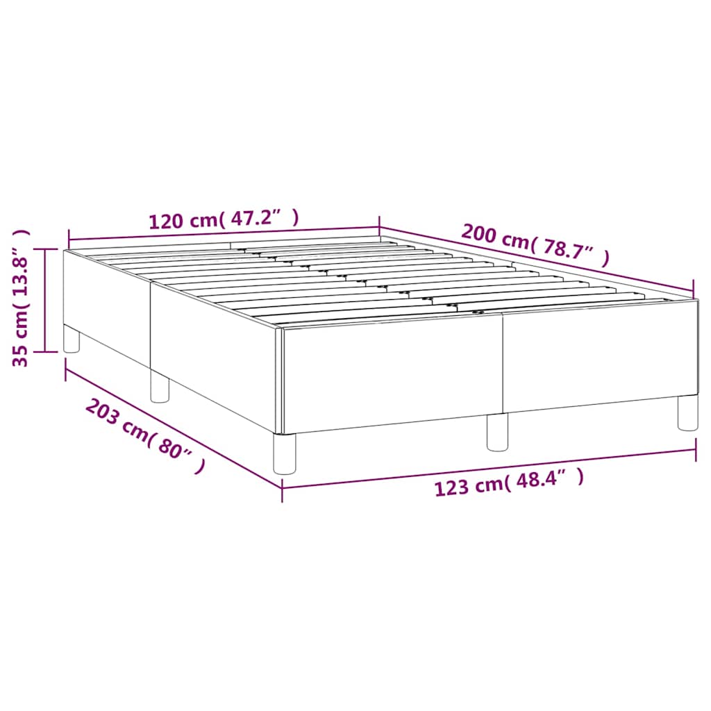 Bettgestell ohne Matratze Schwarz 120x200 cm Kunstleder