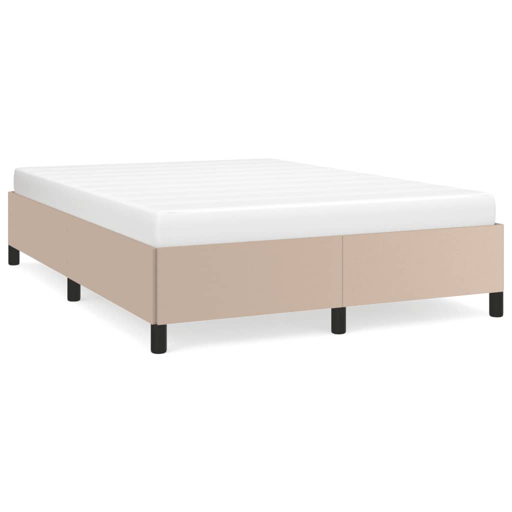 Bed frame cappuccino brown 140x190 cm artificial leather