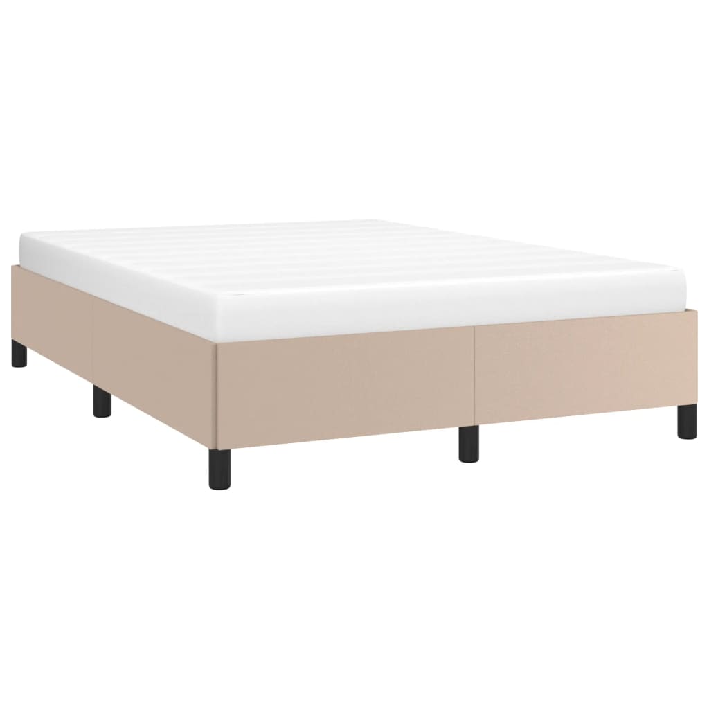Bed frame cappuccino brown 140x190 cm artificial leather