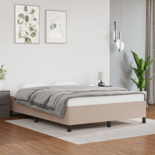 Bed frame cappuccino brown 140x190 cm artificial leather