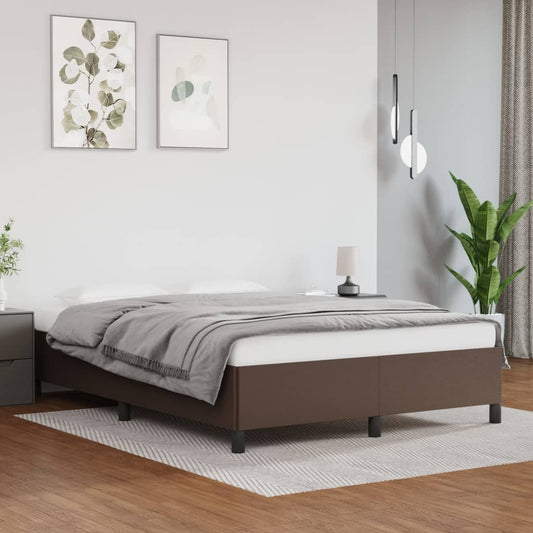 Bed frame brown 140x200 cm artificial leather