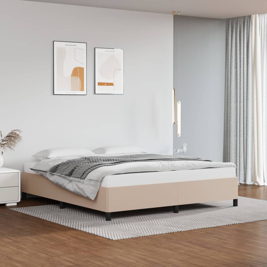 Bed frame cappuccino brown 180x200 cm artificial leather