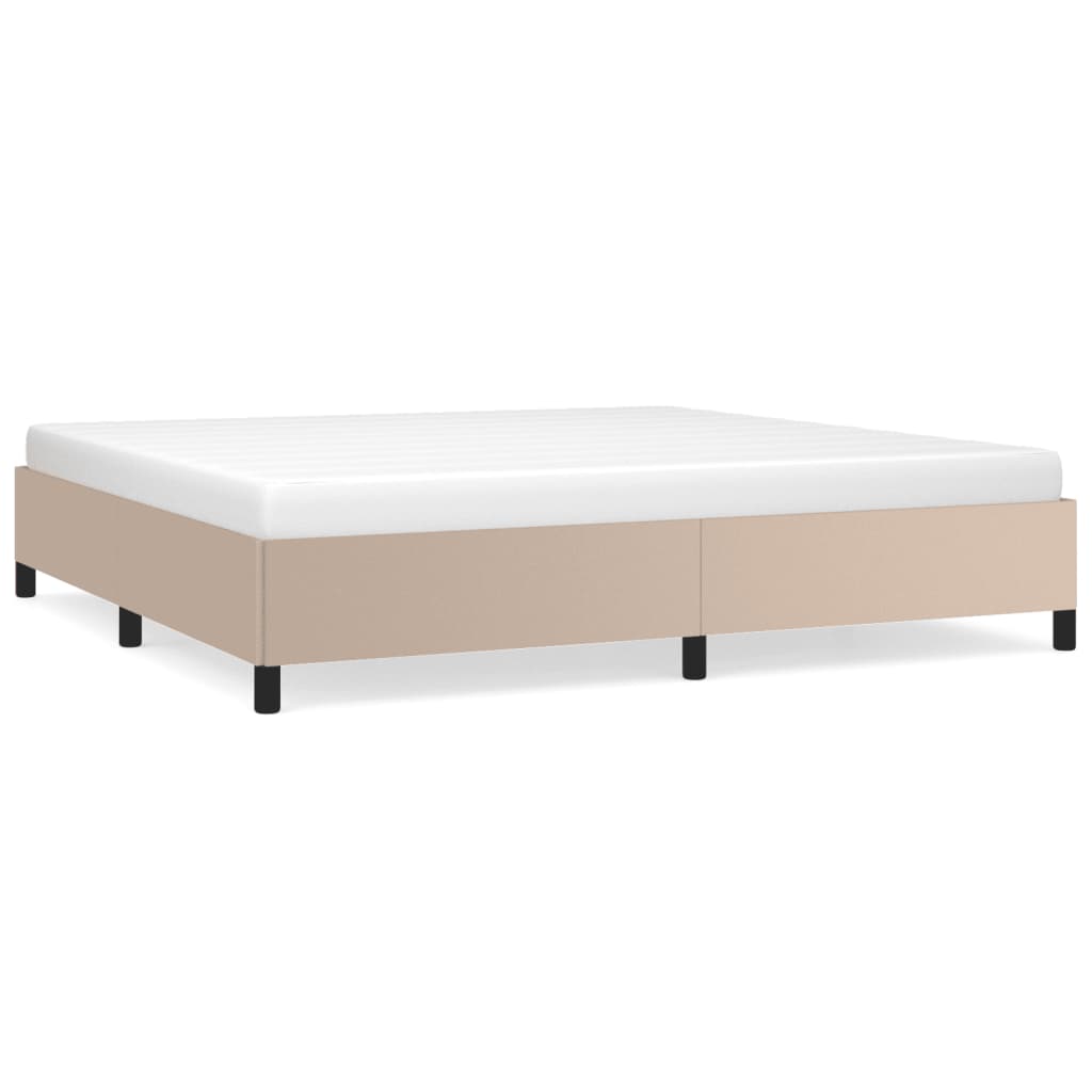 Cadre de lit marron cappuccino 200x200 cm simili cuir