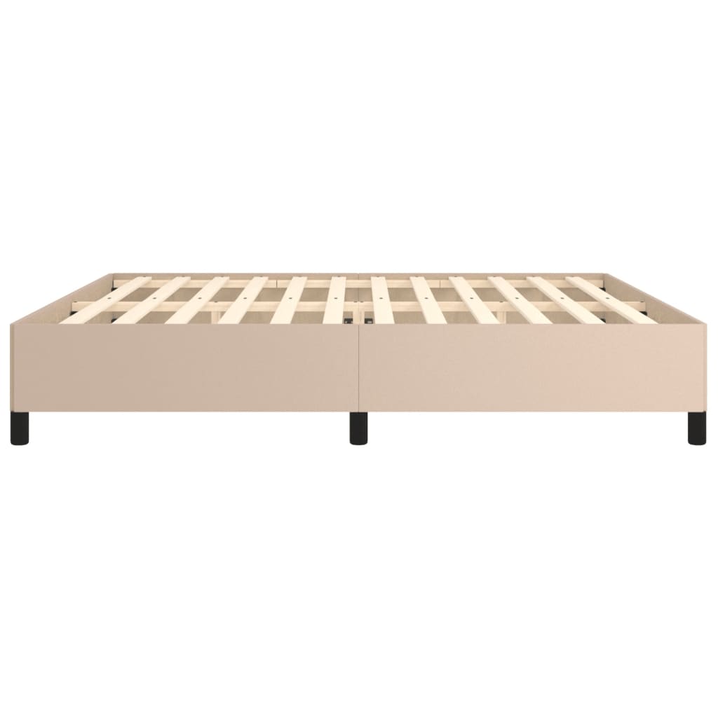 Cadre de lit marron cappuccino 200x200 cm simili cuir